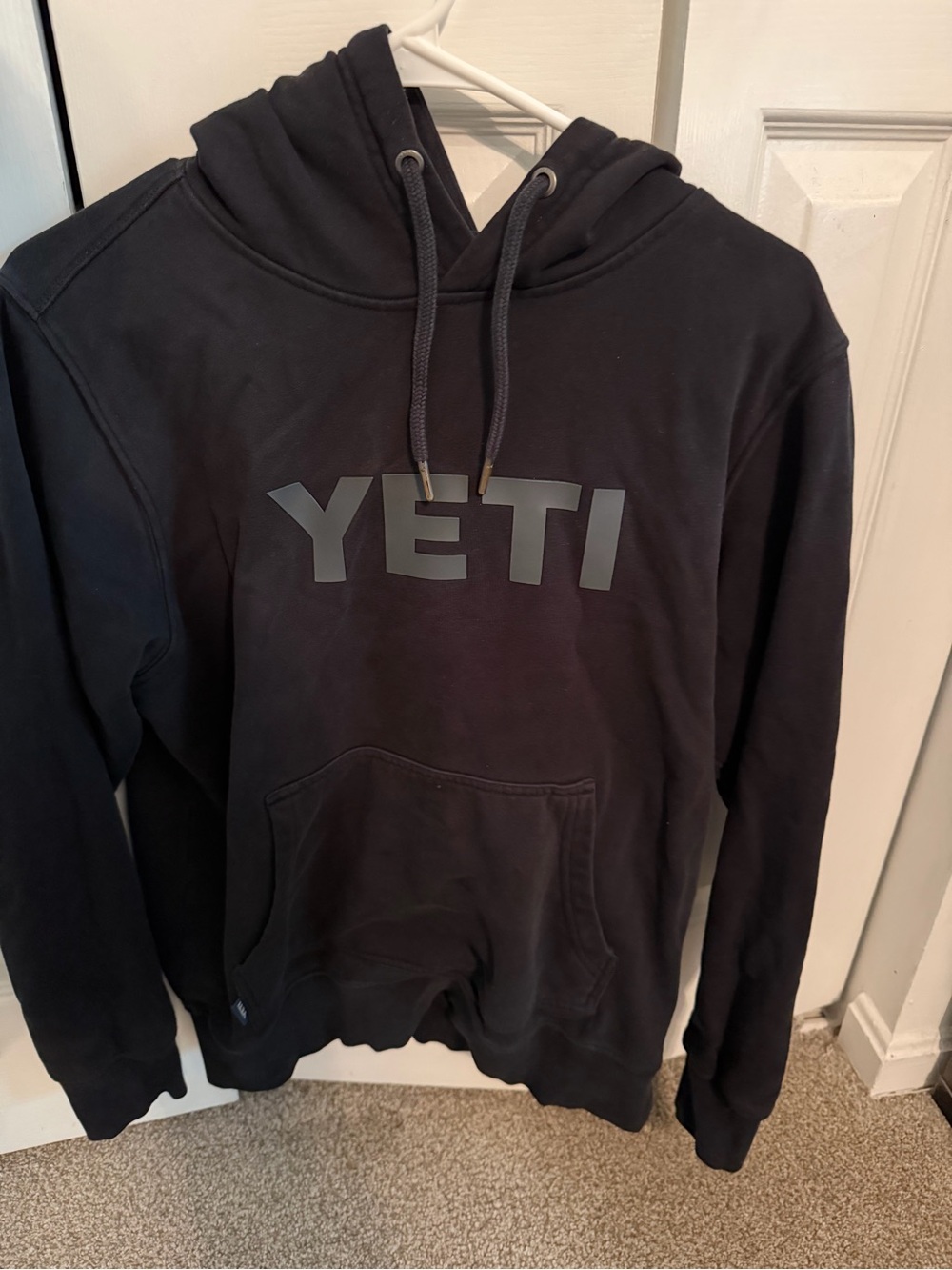 Yeti Black Pullover Hoodie with Gray Logo